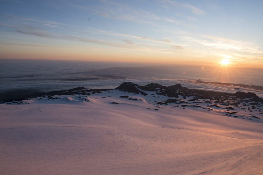 View from Snæfellsjökull on the summer solstice.