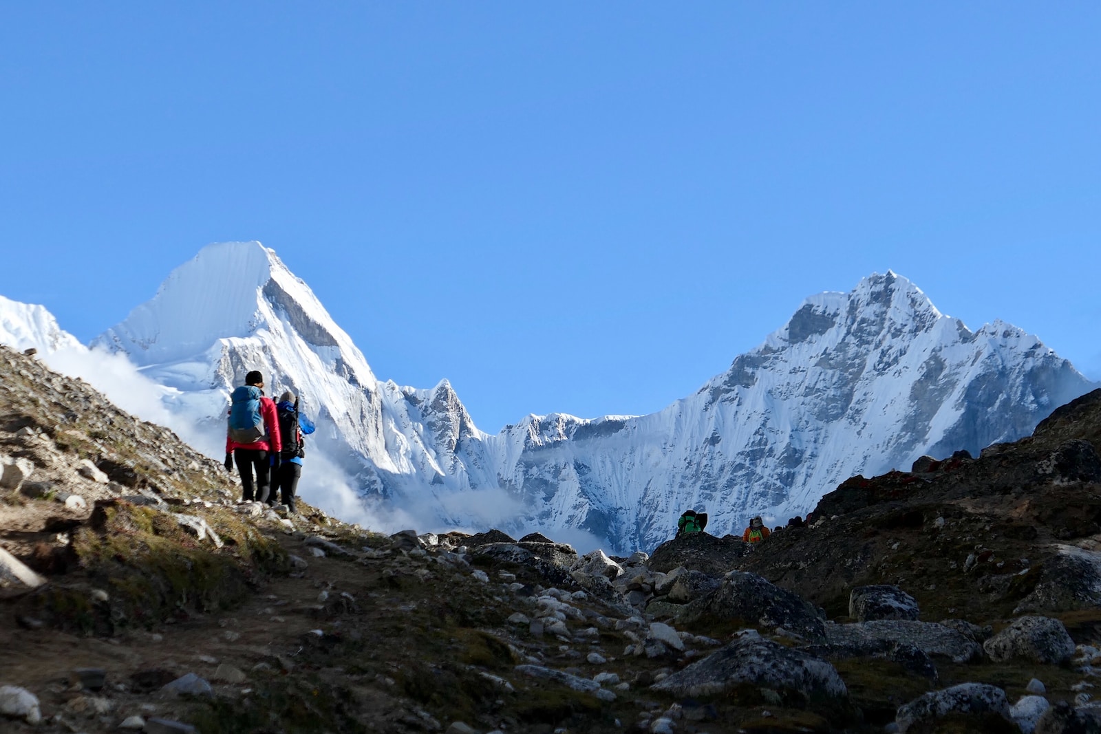 Mount Everest two person on mountain